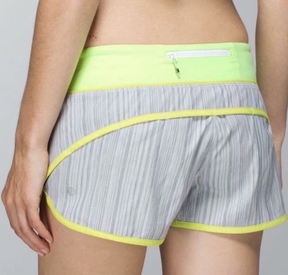 Lululemon Speed Up Shorts Sz 2 Mid-Rise 2.5” Yellow Band Women’s